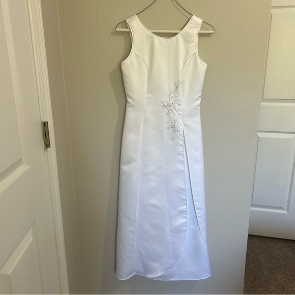 Jessica McClintock Girls White 90's Formal Dress Made in the USA sz. 14 - Picture 1 of 9